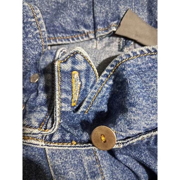 90s Liz Wear Liz Claiborne Lace-Up Back Denim Maxi Skirt Button Front Boho Prari - Picture 11 of 11